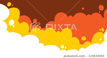 Sky and clouds background. Cartoon sky with clouds illustration in flat style. Nature abstract wallpaper Sky and clouds background. Cartoon sky with clouds illustration in flat style. Nature abstract wallpaper 124630003