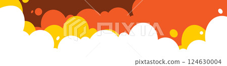 Sky and clouds background. Cartoon sky with clouds illustration in flat style. Nature abstract wallpaper. Sky and clouds background. Cartoon sky with clouds illustration in flat style. Nature abstract wallpaper. 124630004