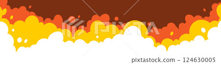 Sky and clouds background. Cartoon sky with clouds illustration in flat style. Nature abstract wallpaper. Sky and clouds background. Cartoon sky with clouds illustration in flat style. Nature abstract wallpaper. 124630005