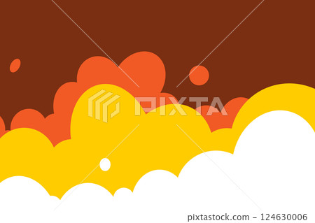 Sky and clouds background. Cartoon sky with clouds illustration in flat style. Nature abstract wallpaper Sky and clouds background. Cartoon sky with clouds illustration in flat style. Nature abstract wallpaper 124630006