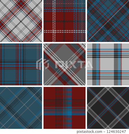 Straight and oblique scottish fashion cage texture. 124630247