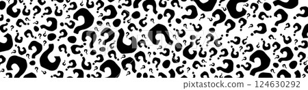 Question marks on black background. Question mark pattern abstract Halloween background 124630292