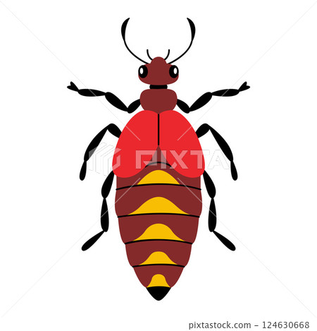 Stylized beetle with a unique and colorful design. Hand drawn trendy flat style. Stylized beetle with a unique and colorful design. Hand drawn trendy flat style. 124630668