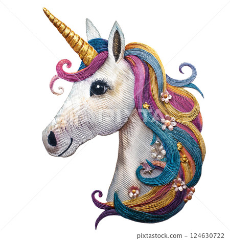 可愛的獨角獸刺繡 124630722