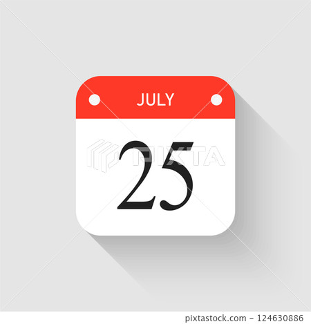 Vector icon page day calendar - 25 July month 124630886