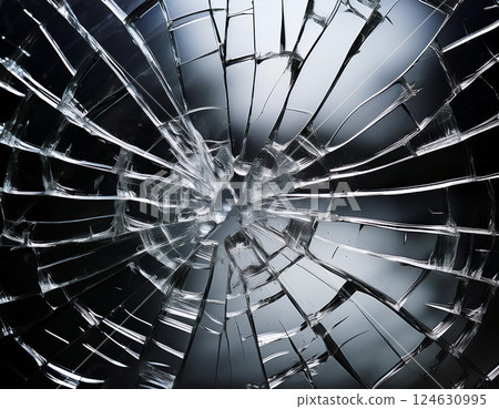 Broken and cracked glass 124630995