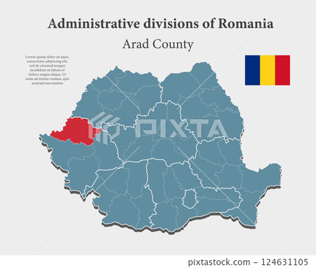 Vector map Romania - Arad County 124631105