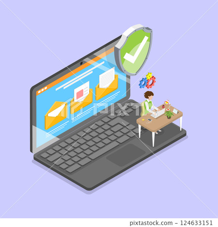 3D Isometric Flat Vector Illustration of Digital Privacy, Internet Security 3D Isometric Flat Vector Illustration of Digital Privacy, Internet Security 124633151