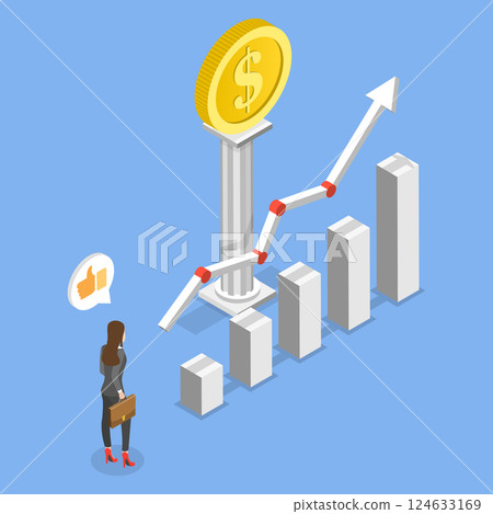 3D Isometric Flat Vector Illustration of Success Financial Advisor, Business News Analytics 3D Isometric Flat Vector Illustration of Success Financial Advisor, Business News Analytics 124633169