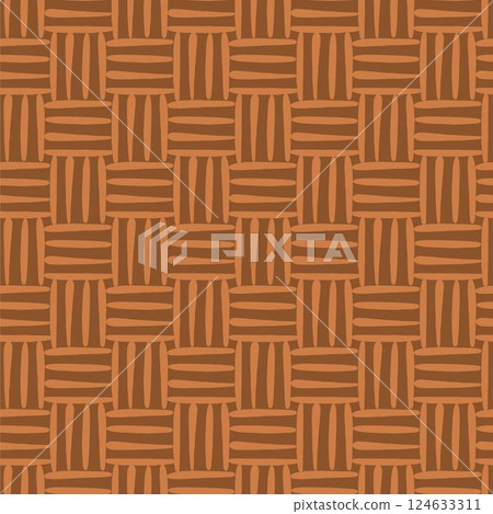 Rattan seamless pattern. Texture of the weave. Vector illustration. 124633311