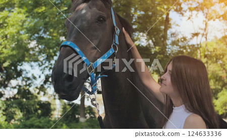 17 year old girl with her beloved horse. 17 year old girl with her beloved horse. 124633336