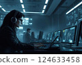 People in a futuristic office. AI Generated People in a futuristic office. AI Generated 124633458