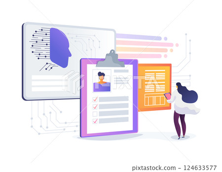 AI Medical Symptom Analysis abstract concept vector illustration. 124633577