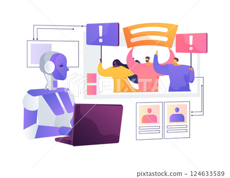 AI-Analyzed Fan Behavior abstract concept vector illustration. AI-Analyzed Fan Behavior abstract concept vector illustration. 124633589