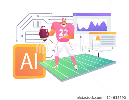 AI-Powered Game Simulations abstract concept vector illustration. AI-Powered Game Simulations abstract concept vector illustration. 124633590