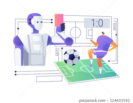 AI-Streamlined Referee Assistance abstract concept vector illustration. AI-Streamlined Referee Assistance abstract concept vector illustration. 124633591