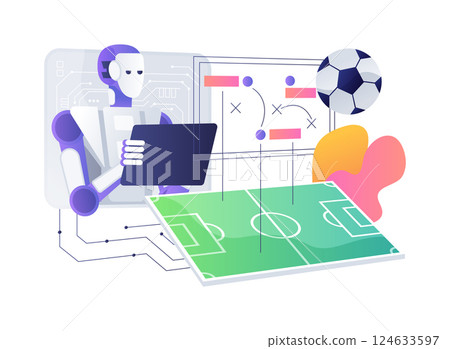 AI-Enhanced Game Strategy abstract concept vector illustration. 124633597