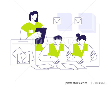 Ballot manual sorting abstract concept vector illustration. 124633610