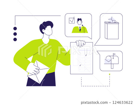 Voting by mail abstract concept vector illustration. Voting by mail abstract concept vector illustration. 124633622