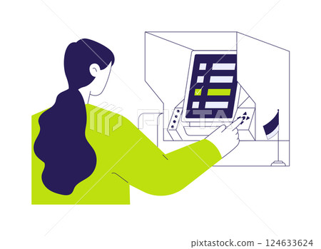 Electronic voting machine abstract concept vector illustration. Electronic voting machine abstract concept vector illustration. 124633624