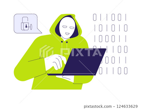 Hacktivism abstract concept vector illustration. 124633629
