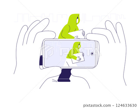 Broadcasting evidence abstract concept vector illustration. Broadcasting evidence abstract concept vector illustration. 124633630