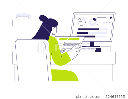 Survey data visualization abstract concept vector illustration. 124633635