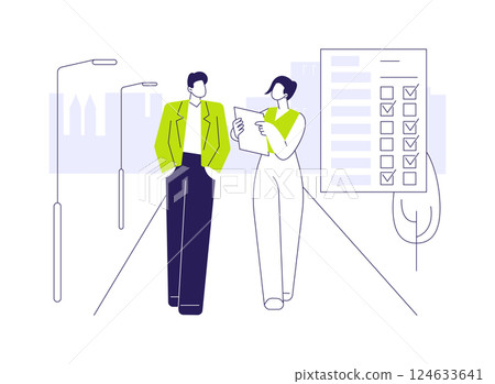 Person-to-person interview abstract concept vector illustration. 124633641