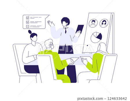 Training survey interviewers abstract concept vector illustration. 124633642