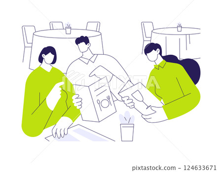 Restaurant menu abstract concept vector illustration. 124633671