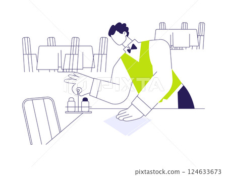 Restaurant routine abstract concept vector illustration. 124633673