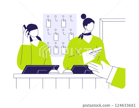 Receptionist abstract concept vector illustration. 124633681