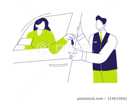 Valet parking service abstract concept vector illustration. Valet parking service abstract concept vector illustration. 124633682