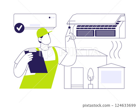 HVAC inspection abstract concept vector illustration. HVAC inspection abstract concept vector illustration. 124633699