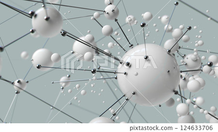 Abstract Molecular Structure: Spherical Particles and Metallic Connections 124633706