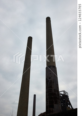 Chimneys if an industrial facility 124633765