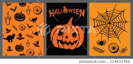 halloween, pumpkin, vector 124633768