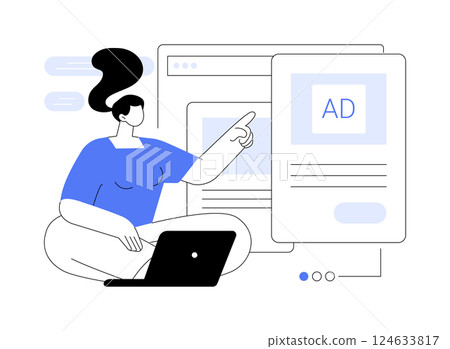 Content ads creation isolated cartoon vector illustrations. 124633817