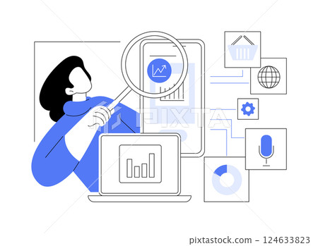 Campaign analysis isolated cartoon vector illustrations. 124633823