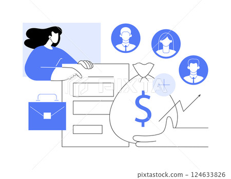 Funding rounds isolated cartoon vector illustrations. 124633826