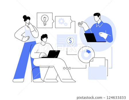 Developing a business plan isolated cartoon vector illustrations. 124633833