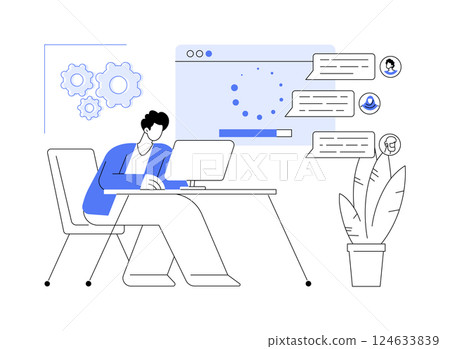 Installation assistance isolated cartoon vector illustrations. Installation assistance isolated cartoon vector illustrations. 124633839