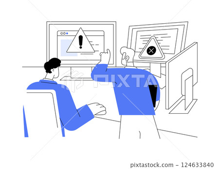 Remote troubleshooting isolated cartoon vector illustrations. Remote troubleshooting isolated cartoon vector illustrations. 124633840