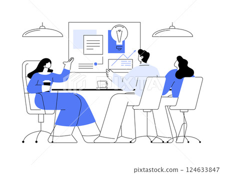 Brainstorming with a team isolated cartoon vector illustrations. 124633847