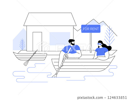 Boat rental isolated cartoon vector illustrations. 124633851
