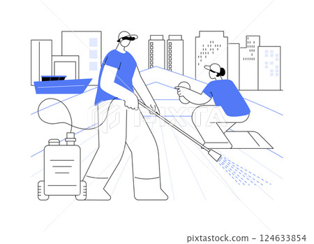 Boat cleaning service isolated cartoon vector illustrations. 124633854