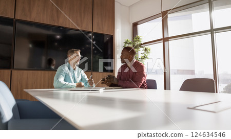 Male professionals planning strategy, budget or start up ideas 124634546