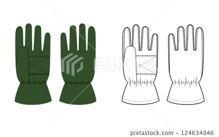 Ski Gloves Igloos Insulated Core emerald green cartoon and flat outline Fashion hand accessory clothing technical 124634846