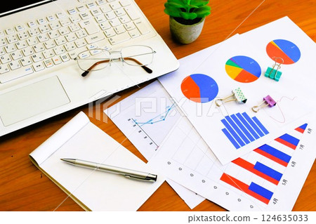 Desk work business image graph chart Desk work business image graph chart 124635033