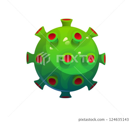 Medicine font typeset, virus cell letter O. Hospital type element, medical isolated cartoon vector English alphabet font sign. Healthcare typeset letter or medicine microbiology science ABC symbol 124635143